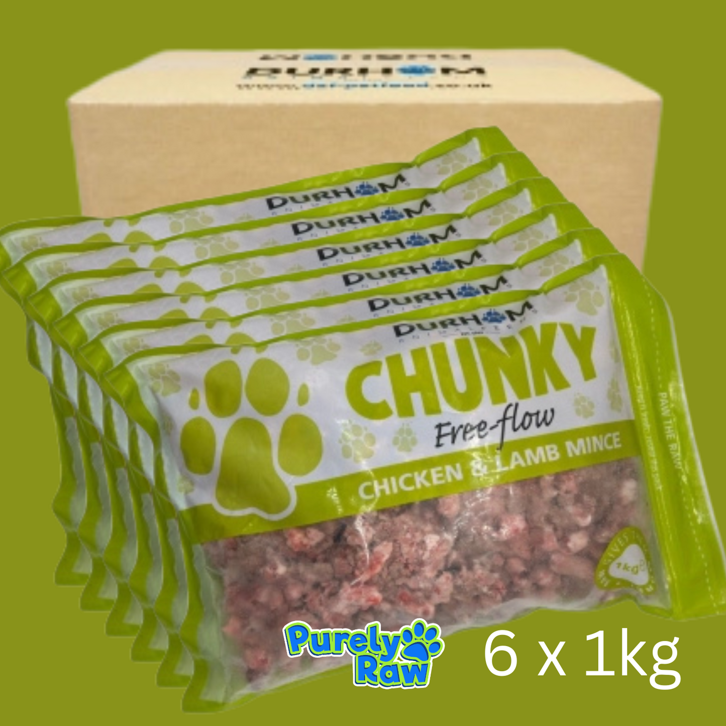Durham | Chunky Free Flow Chicken & Lamb | Box Deal 6 x 1kg