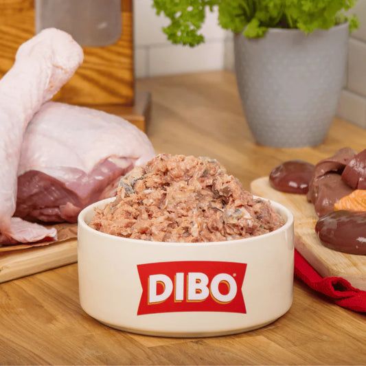 DIBO FINEST | 80:80:10 Salmon, Turkey with Ox offal Raw Mince 1kg