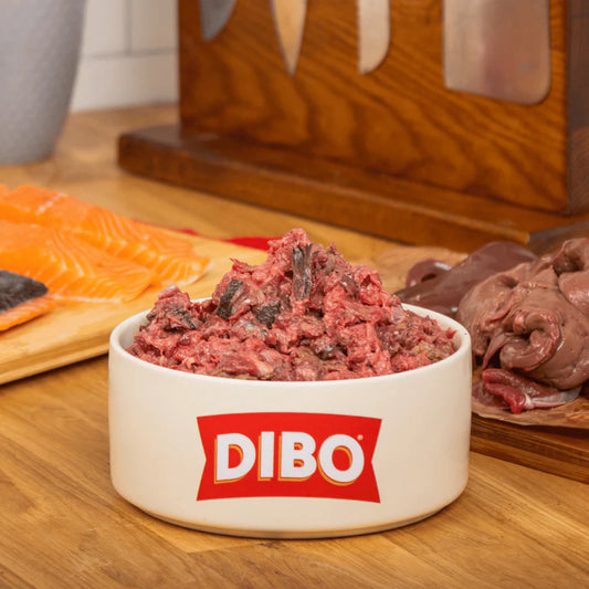 DIBO FINEST | 80:10:10 Salmon, Venison with Lamb Offal Raw Mince 1kg