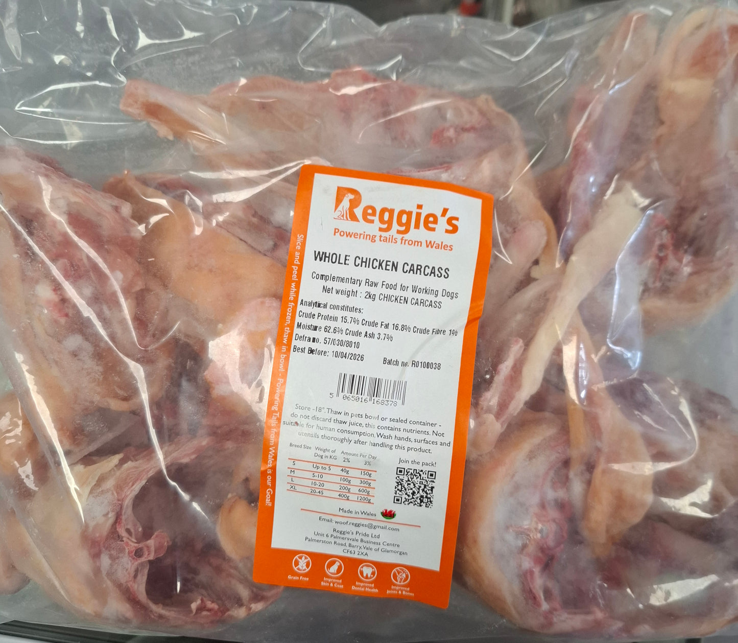 Reggie's Chicken Bones  2kg