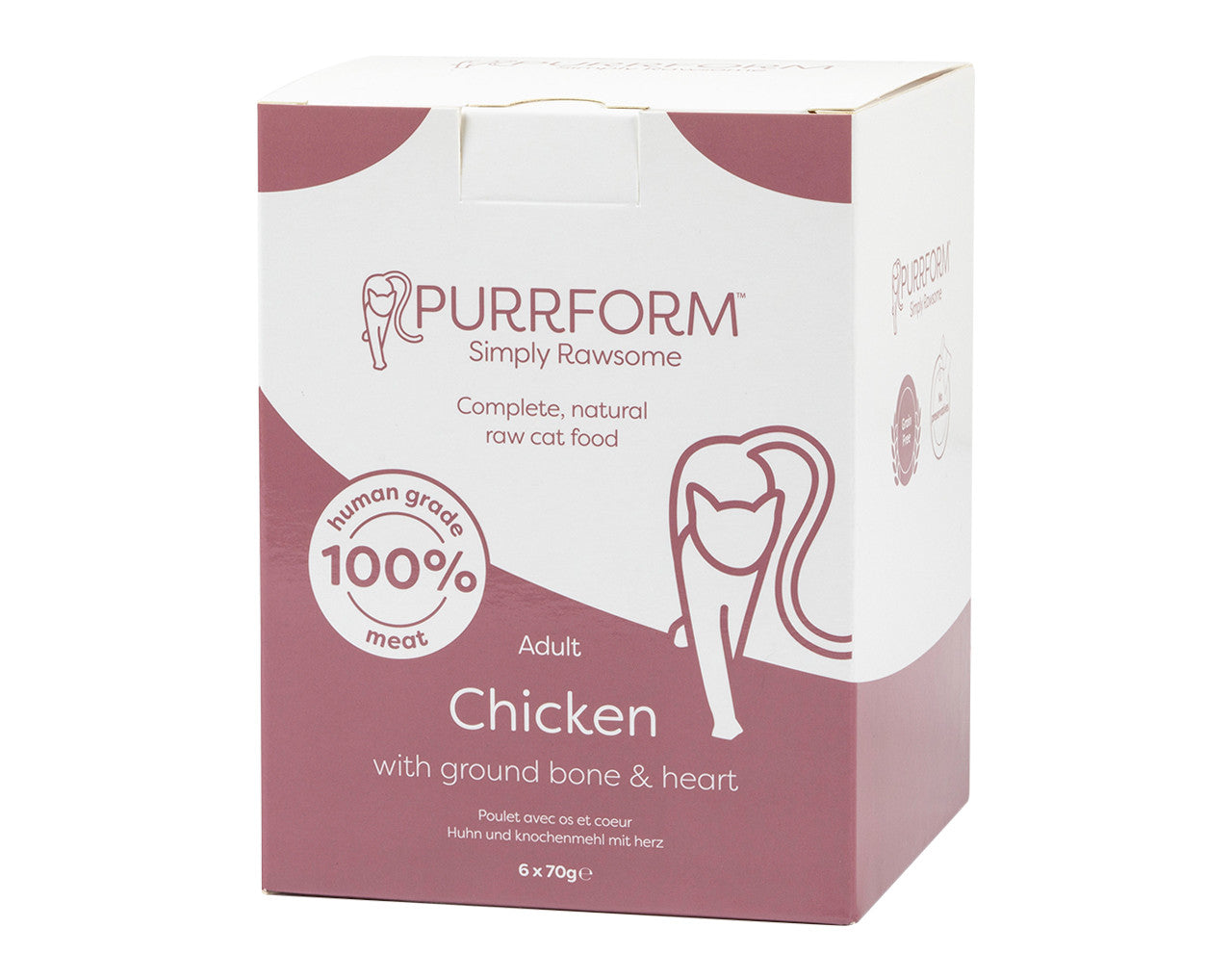 Purrform Raw Adult Cat Food Pouches | Chicken & Ground Bone with Heart