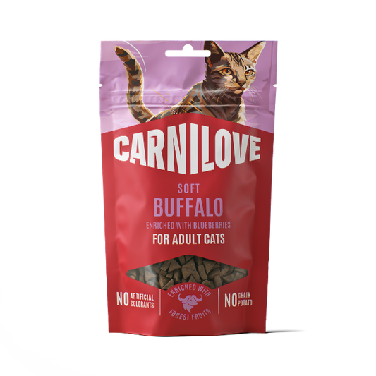 Carnilove | NEW Buffalo enriched with Blueberries Soft Cat Treats 50g