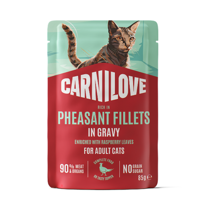Carnilove | NEW Gravy Pouch Rich in Pheasant with Raspberry Leaves for Cats 85g
