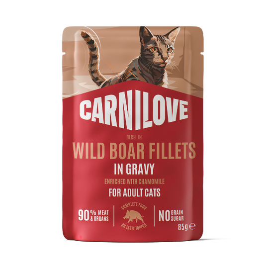 Carnilove | NEW Gravy Pouch Rich in Wild Boar with Chamomile for Cats 85g