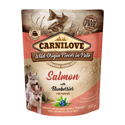 Carnilove Dog | Wet Food Pouch Salmon with Blueberries for puppies 300g
