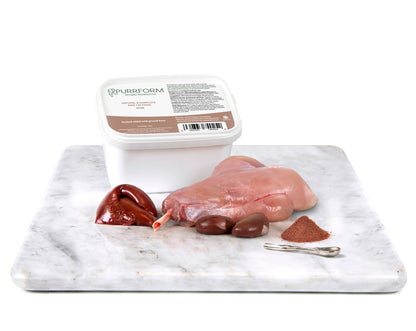 Purrform Raw Adult Cat Food Tub | Farmed Rabbit with Ground Bone 450g