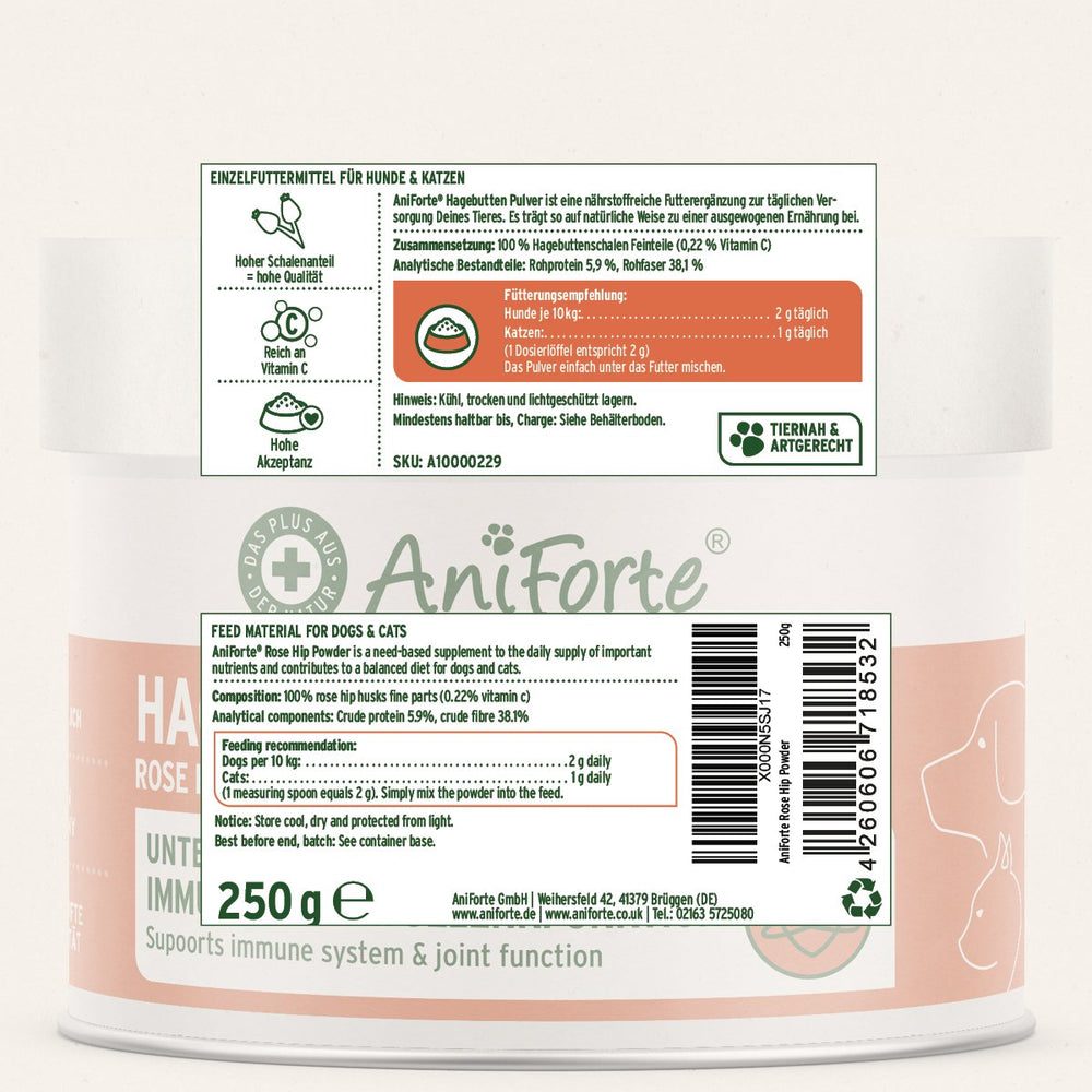 Aniforte | Rose Hip Powder for Dogs and Cats 250g